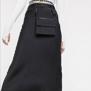 COLLUSION  satin midi skirt